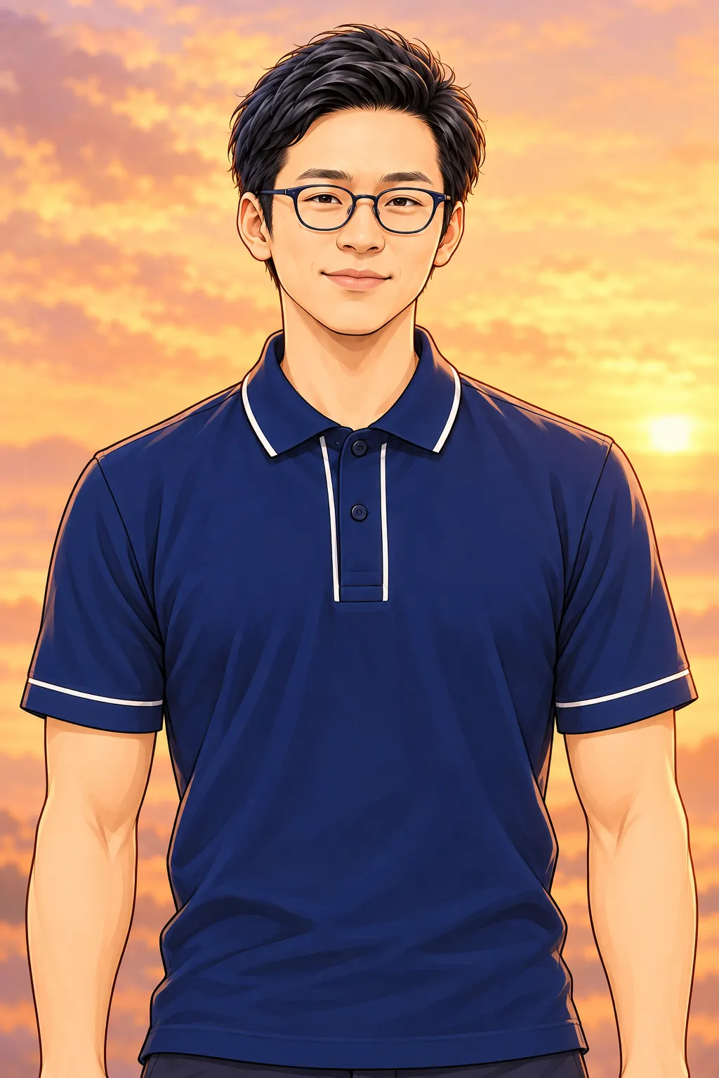 正面の、まじめな顔のあべこ